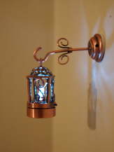 Copper Hanging Lantern, Battery operated